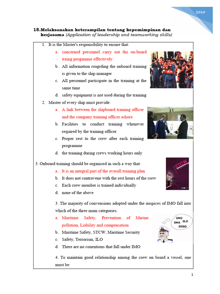 Leadership and Teamwork Onboard Training | PDF | Ships | Shipping