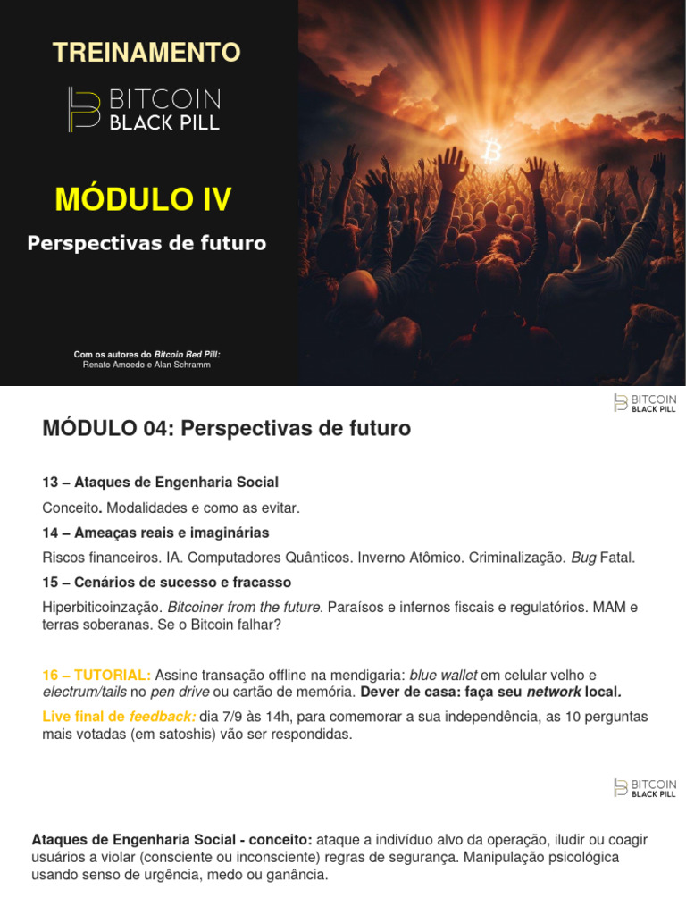 Treinamento Bitcoin: Perspectivas Futuras | PDF | Engenharia Social  (segurança) | Bitcoin