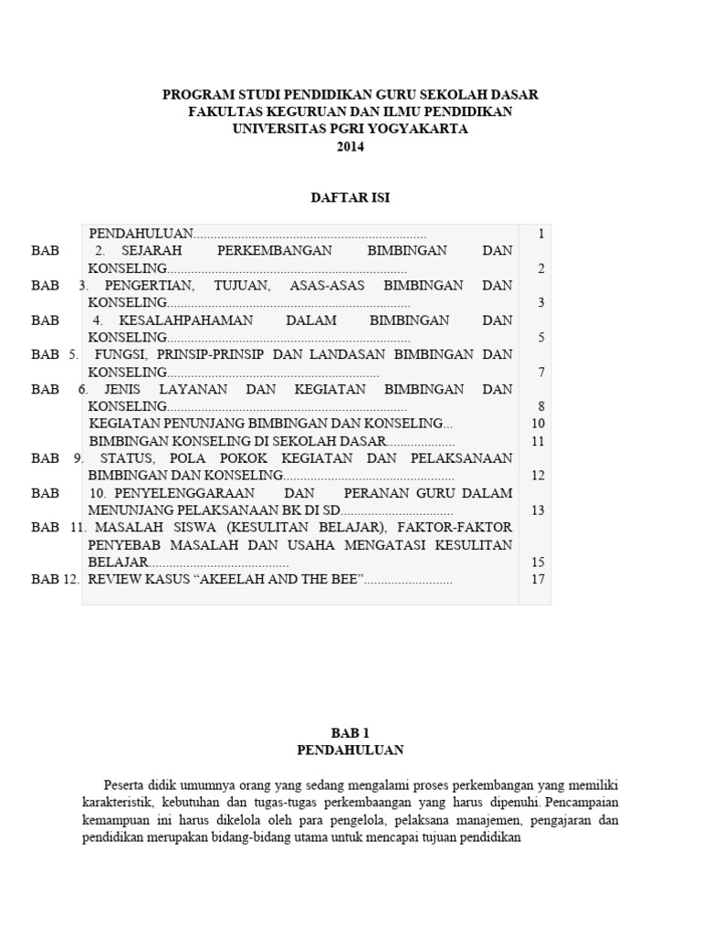 Bimbingan dan Konseling di SD Yogyakarta | PDF | Karier & Perkembangan