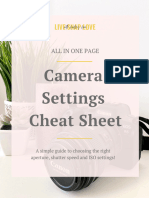 Camera Settings Cheat Sheet