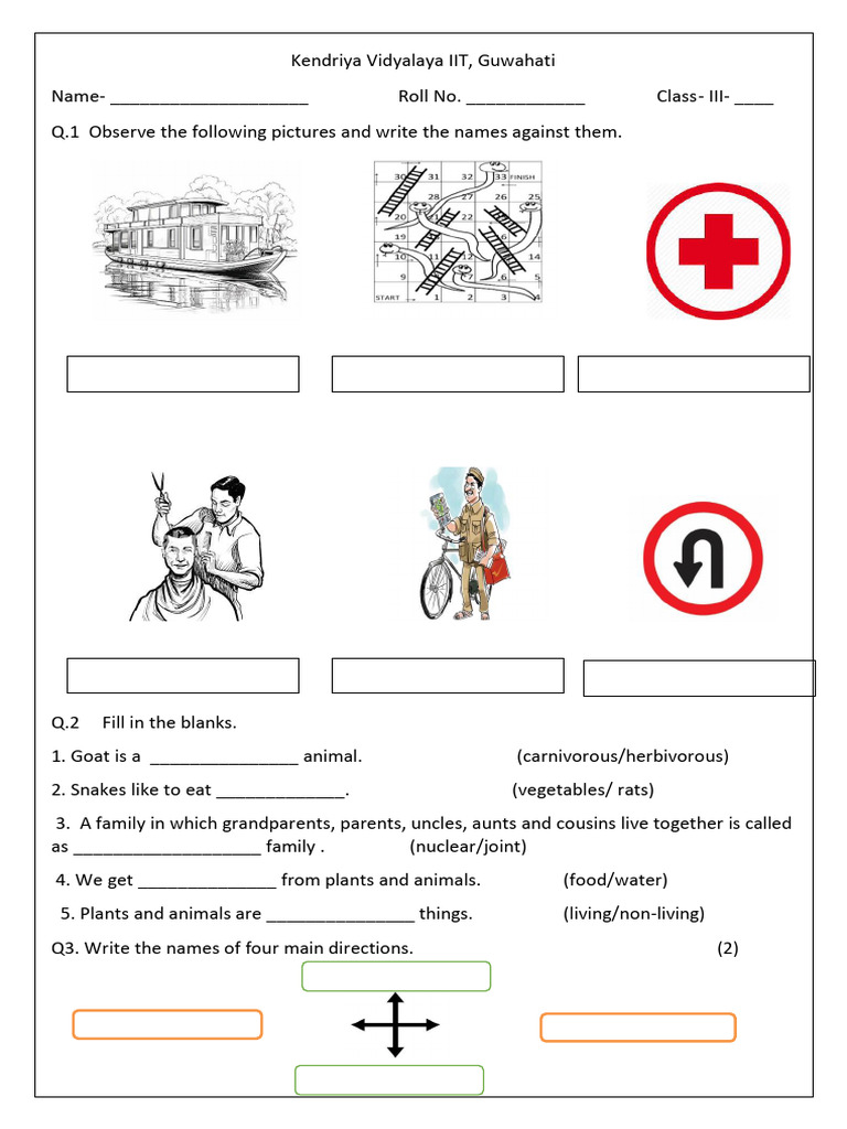 Class 3 Evs Worksheet Pdf