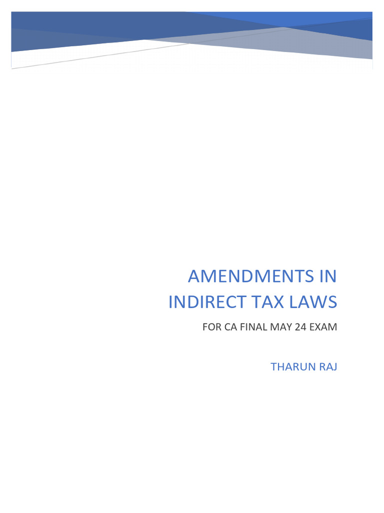 CA Final Amendments For May 24 Exams | PDF | Guarantee | Taxes