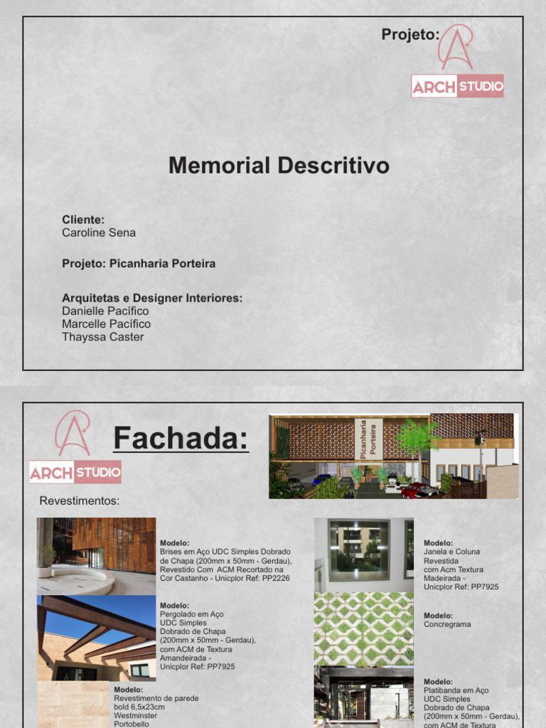 Memorial Descritivo | PDF | Componentes | Elementos arquitetônicos