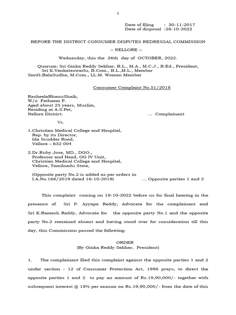 Cmc vellore medical negligence 189461 pdf childbirth surgery