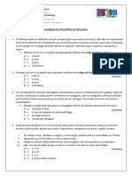 Avaliação Informática 2ºb 8ºano