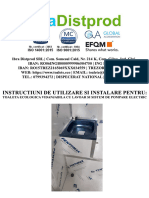 Manual de Utilizare Si Instalare Toaleta Ecologica Vidanjabila Ibra Cu Lavoar Si Sistem de Pompare Electric
