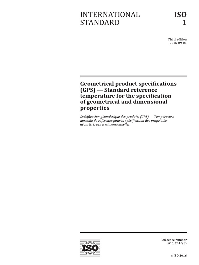 Iso 1-2016 | PDF | International Organization For Standardization ...