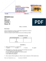 s4 Biology Paper 1 Set 16