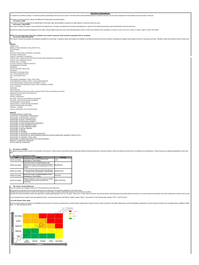 JSA for Hot Work: Safety Guidelines | PDF | Occupational Safety And ...