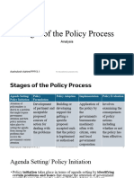 Stages of The Policy Process: Analysis