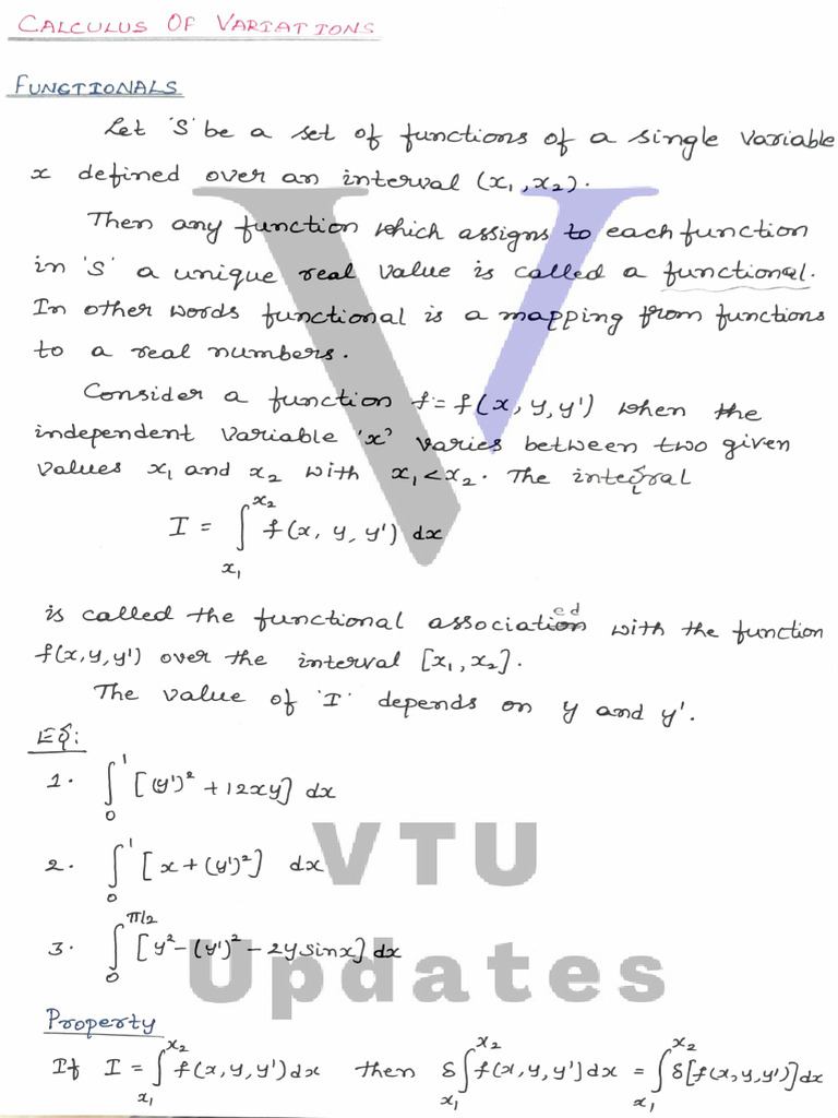 Vtuupdates Calculus of Variations PDF Mathematical Objects