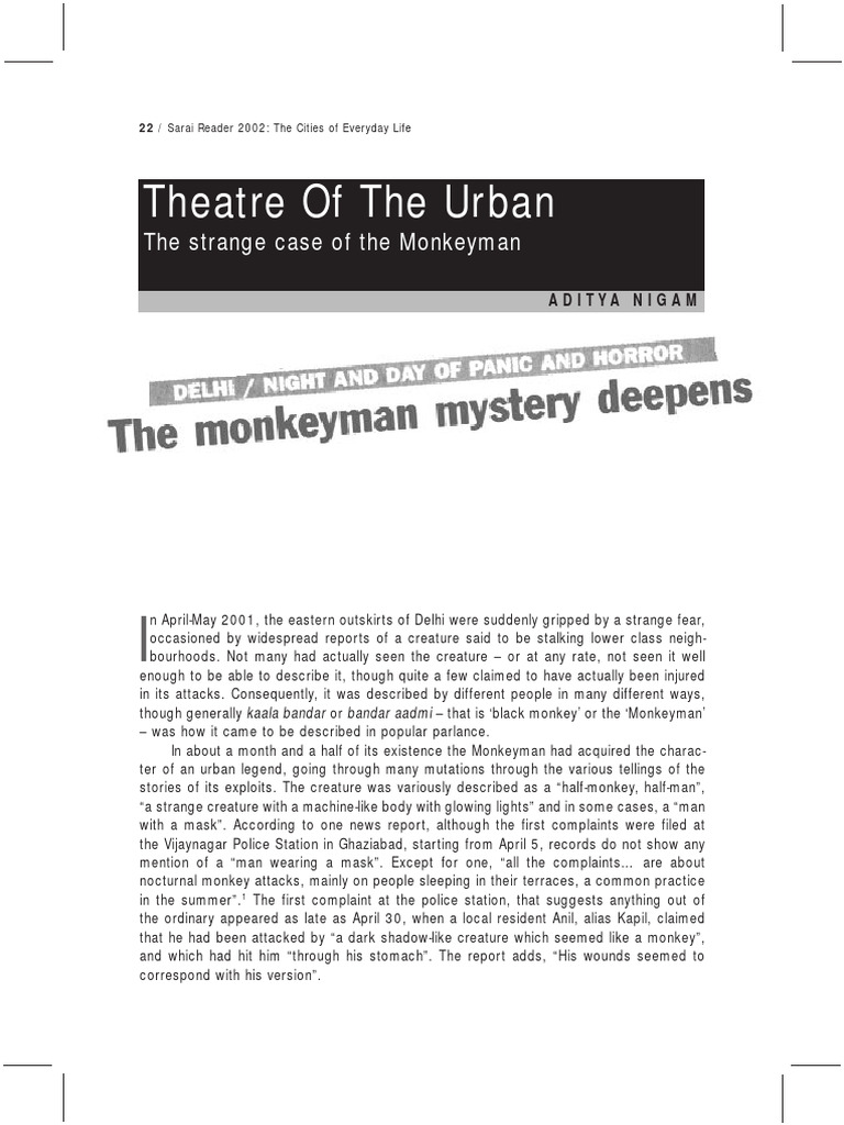 The Monkeyman Urban Legend in Delhi | PDF | Space
