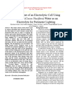 Development of An Electrolytic Cell Using Coconut Cocos Nucifera Water As An Electrolyte For Perimeter Lighting