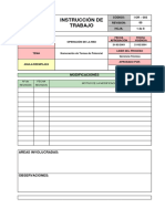 Instrucción de Trabajo: Modificaciones