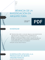 Importancia de La Investigación en Arquitectura