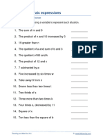 Grade 5 Write Expressions C