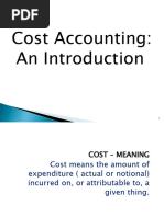 Introduction To Cost Accounting