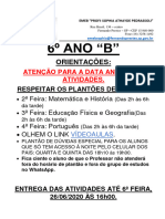 6º Ano B - Atividades de 22, 23 e 24 de Junho de 2020