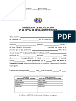 Constancia de Prosecución Entre Grados Del Nivel de Educación Primaria