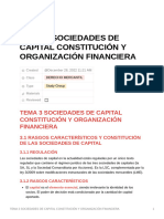 Tema 3 Sociedades de Capital Constitucin y Organizacin Financiera