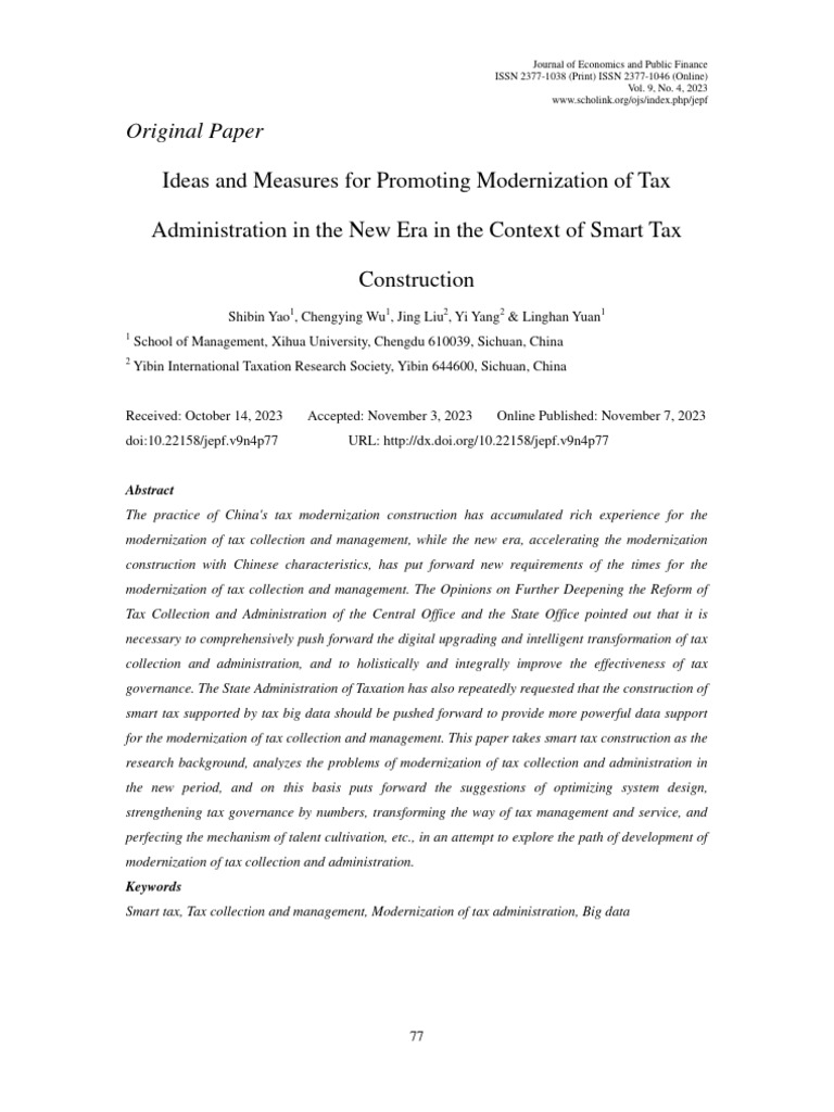 Modernizing Tax Administration in China | PDF