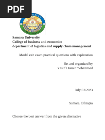 2015 Exit Exam Taker Model Practical Questions