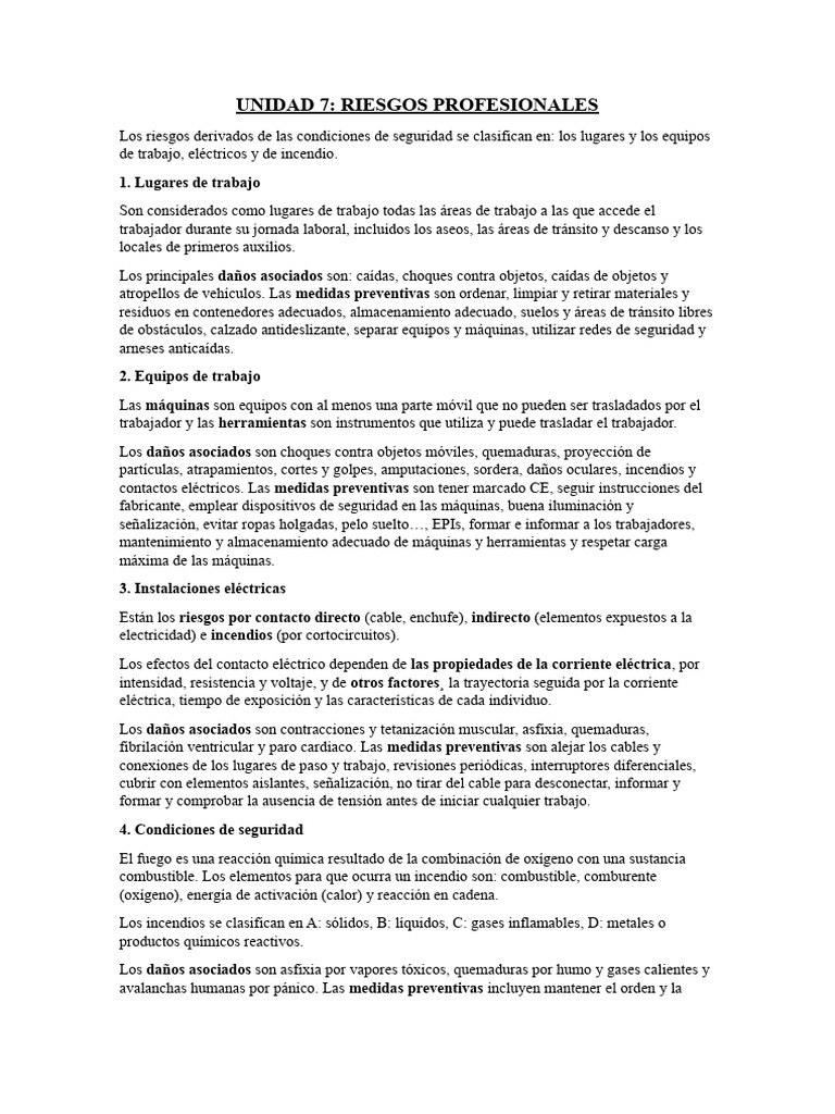0.FOL UD7 Riesgos Laborales | PDF
