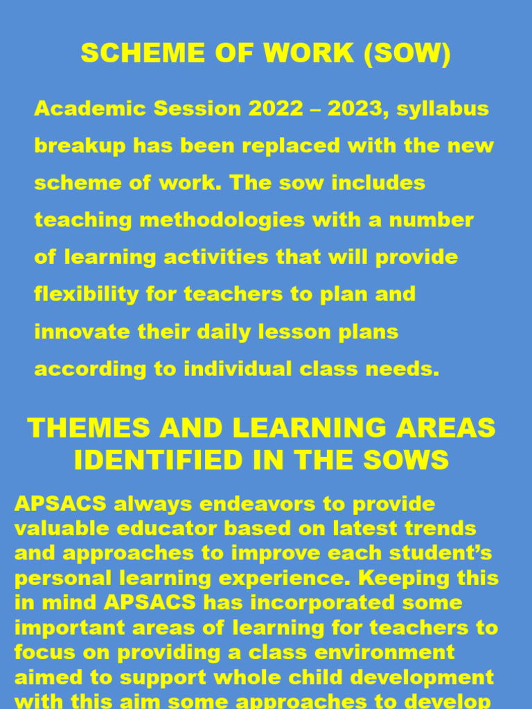 Scheme of Work | PDF | Teachers | Lesson Plan