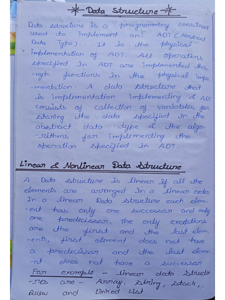 Data Structure Using C Hand Written Notes | PDF