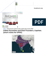 Indian Dynasties and Their Founders, Capitals. (Short Notes For UPSC) - SOCIAL STUDY LEARNER