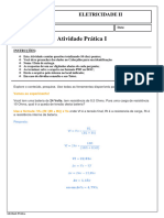 Atividade Prática I: Eletricidade Ii