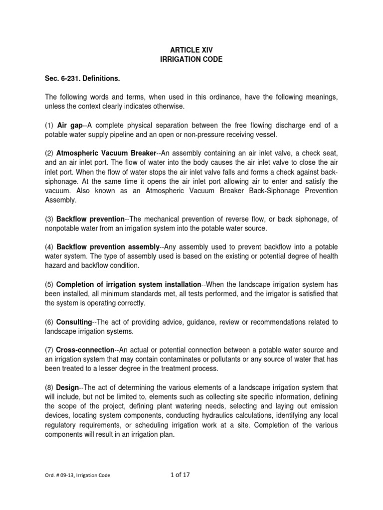 Irrigation Codes PDF Valve Hydraulics