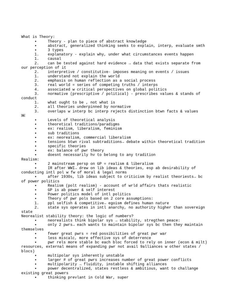 Ir Theory Pdf Theory Philosophical Theories