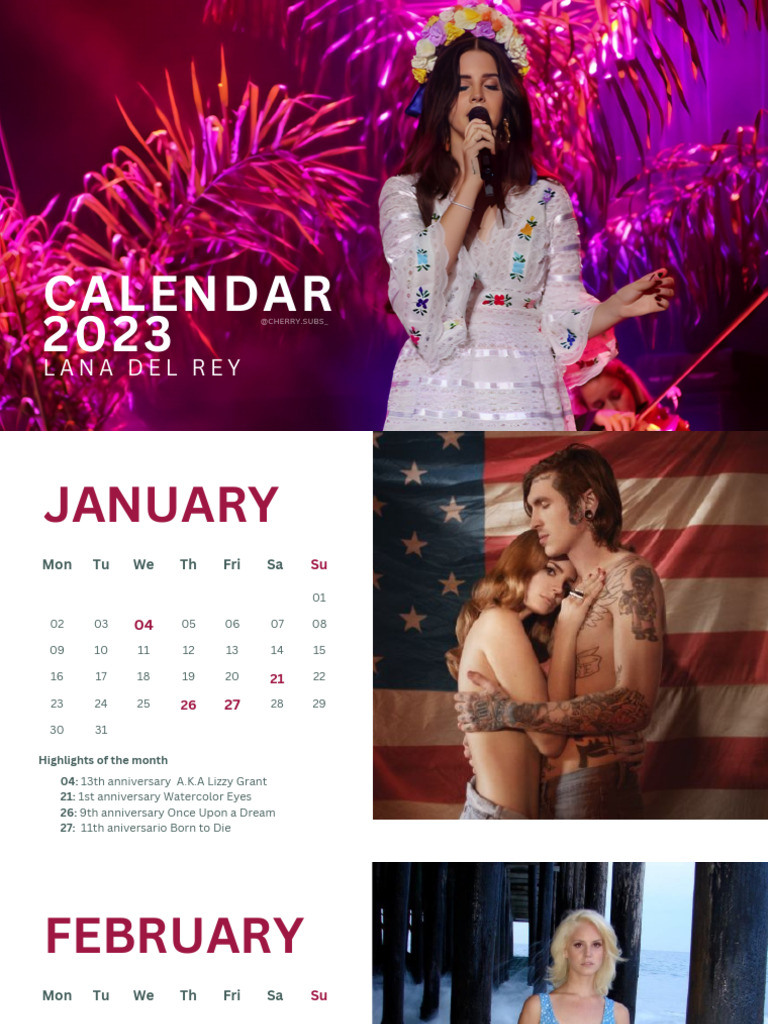 2023 Lana Del Rey Event Calendar | PDF | Pop Music | Rock Music