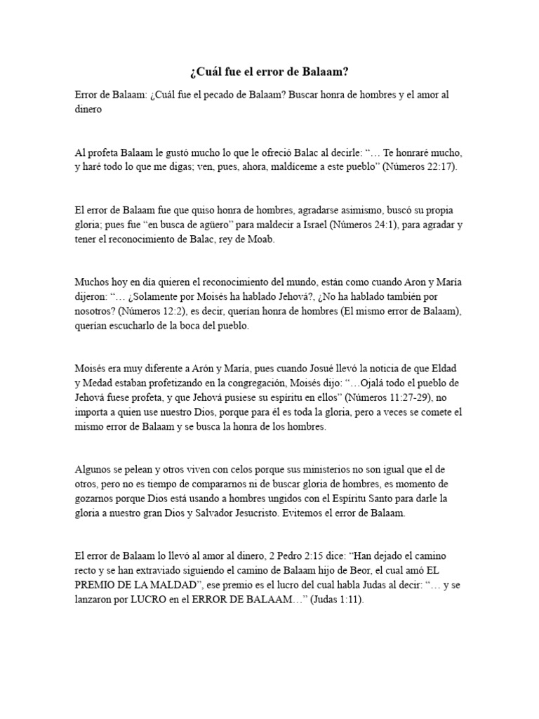 El error de balaam pdf mois s mar a madre de jes s