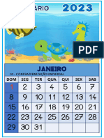 Calendário FUNDO DO MAR 2023