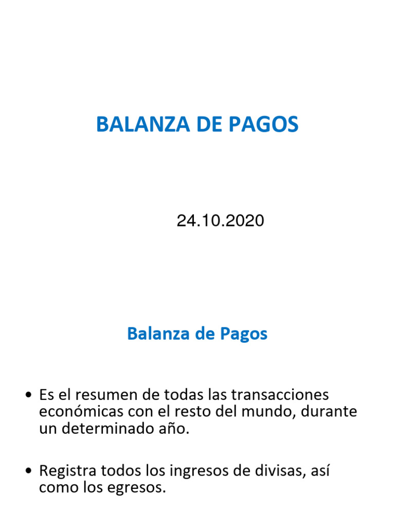 Balanza de Pagos | PDF | Balance de pagos | Moneda