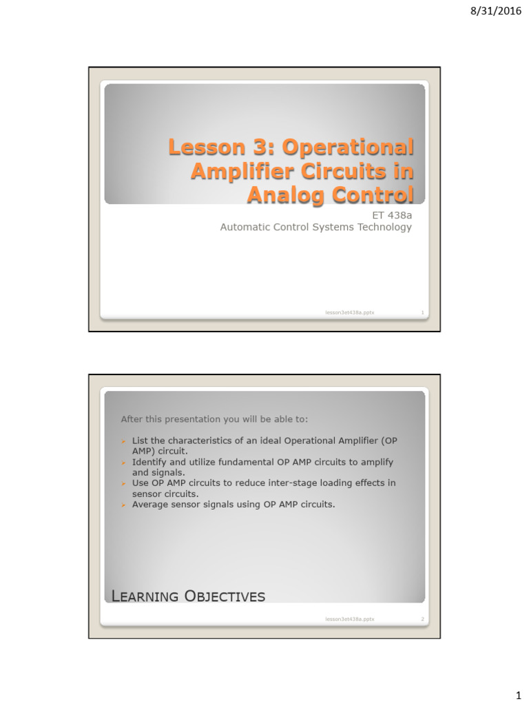 Operational Amplifier Circuits Overview | PDF | Amplifier | Operational ...