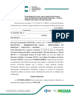 Termo de Consentimento LGPD - Colégios Tecnológicos Do Estado de Goiás