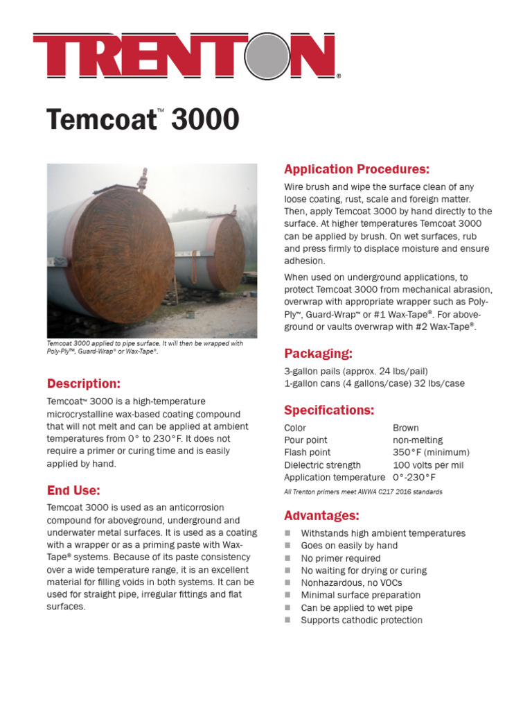 Temcoat 3000: High-Temperature Coating | PDF | Industrial Processes ...