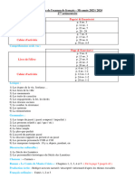 Programme Examen Mi Année 2023 2024 2ème Préparatoire