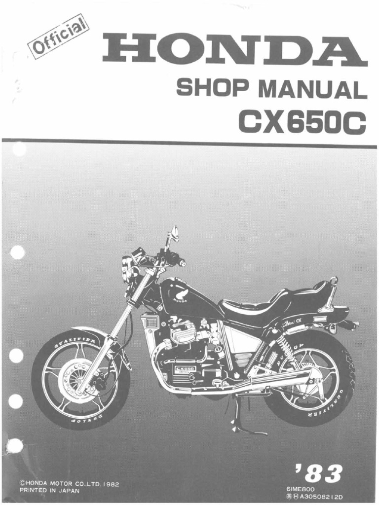 1982 HONDA CB650SC SERVICE MANUAL PDF visual data 6