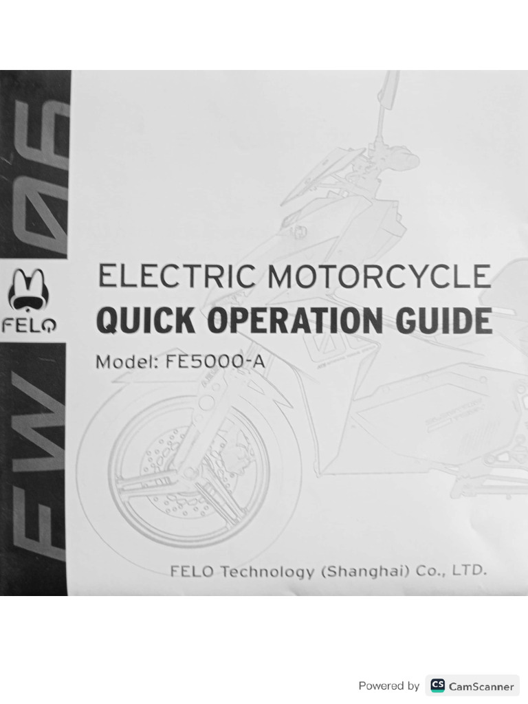 Electric Motorcycle Quick Operation Guide | PDF