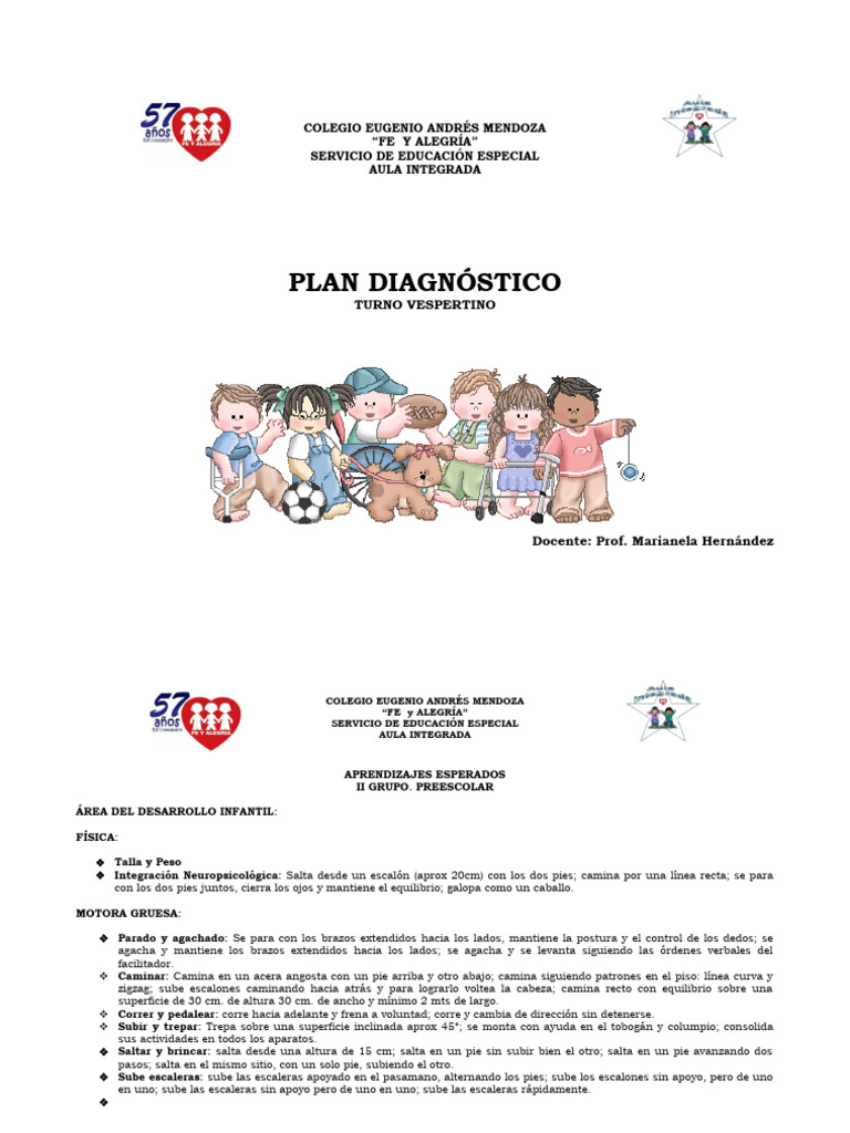 Plan Diagnóstico Aula Integrada 2023 | PDF | Salón de clases | Aprendizaje