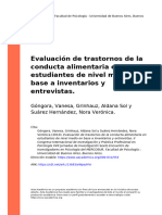 Góngora, Vanesa, Grinhauz, Aldana S (... ) (2010) - Evaluación de Trastornos de La Conducta Alimentaria en Estudiantes de Nivel Medio en (... )