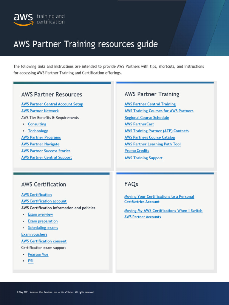 AWS Partner Training Resources Guide | PDF