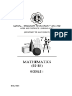 BS181 Mathematicss