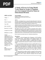 A Study of Errors in Using Modal Verbs Made by Grade 11 Students of A Government School in Nintavur Educational Division