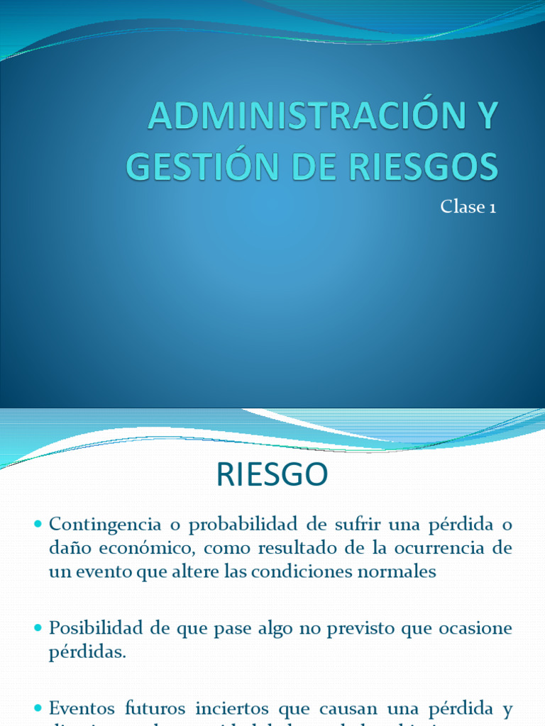 Introducción a la Gestión de Riesgos | PDF | Riesgo | Probabilidad