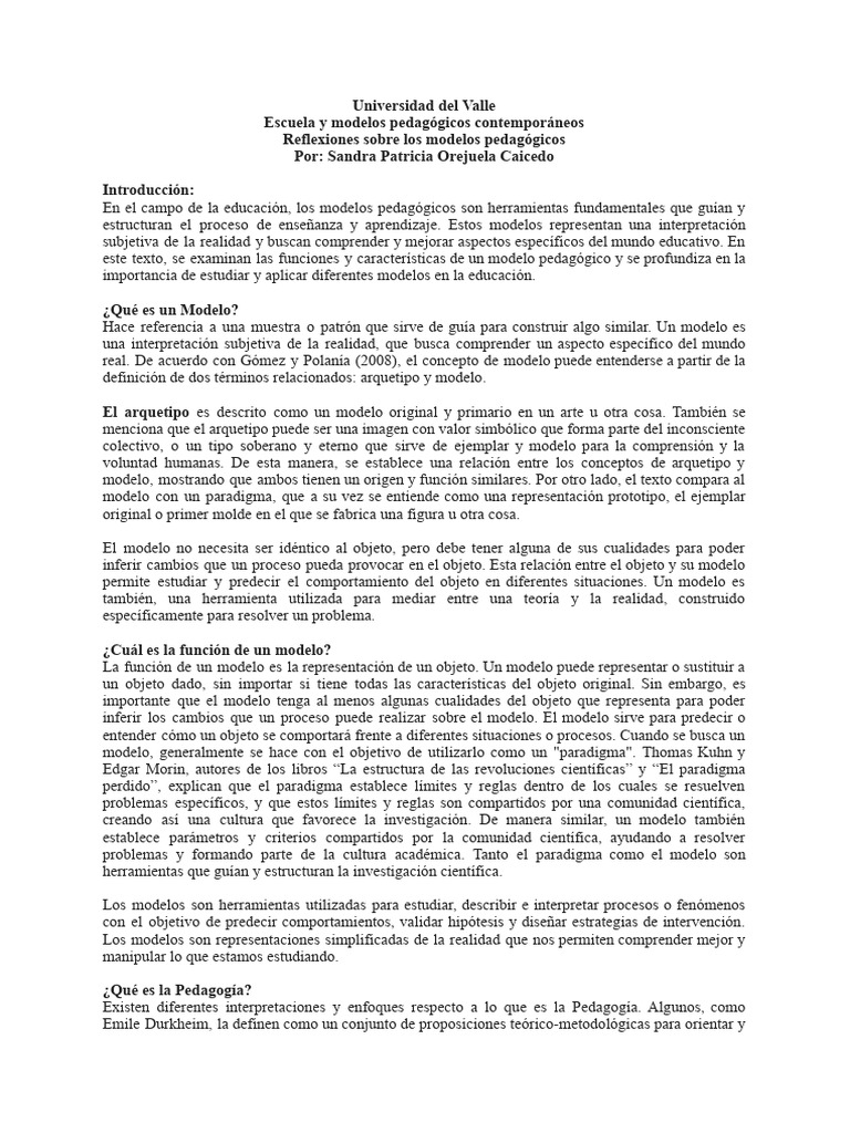 Modelos Pedagógicos en Educación Actual | PDF | Pedagogía | Paradigma